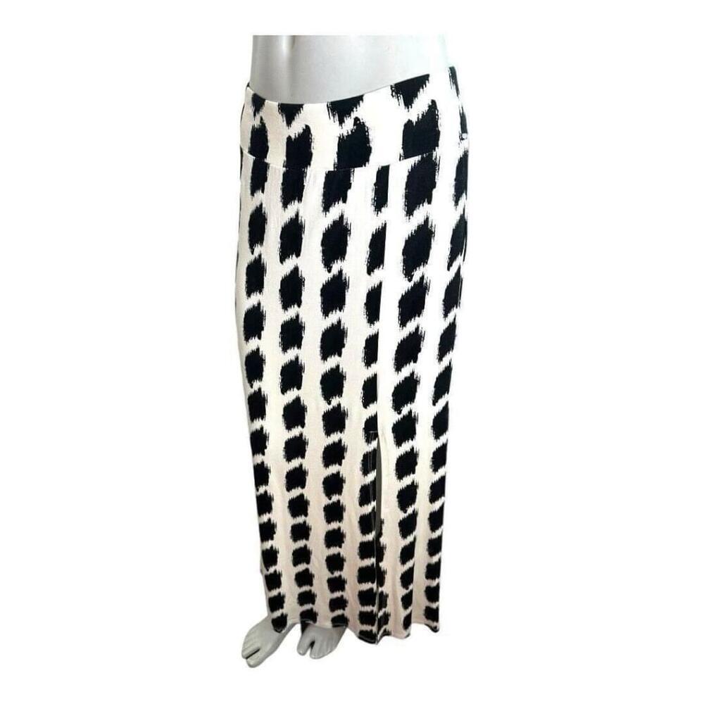 Karen Kane White Black Jersey Maxi Skirt Size Small